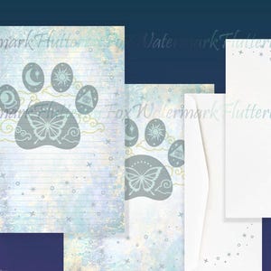 Pawprint Stationery Paper | Paw Writing Paper | Witch Familiar | Pet Loss Stationery | Pet Writing Paper | Dog Stationery | Cat Letter