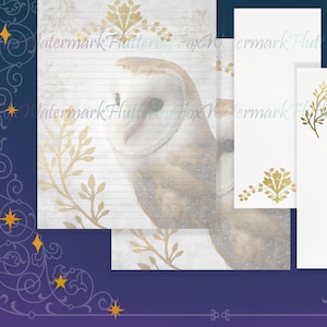Barn Owl Stationery Set | Barn Owl Writing Paper | Athena Stationery | Owl Letter Paper | Owl Paper Set | Owl Writing | Barn Owls Stationery