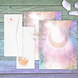 Cosmic Hands Stationery Set | Witchy Writing Paper | Witch Stationery | Moon Letter Paper | Witchcraft Pages | Witchy Journal Paper Set