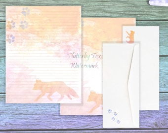 Watercolor Fox Stationery Set | Fox Writing Paper Set | Fox Journal | Fox Letter Paper | Fox Stationery | Watercolor Stationery Set Paper