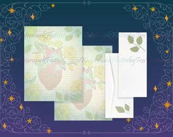 Garden Heart Stationery Set | Gothic Garden Writing Paper | Gothic Valentine Letter | Green Witch Stationery