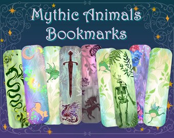 Mythic Animal Bookmarks | Dragon Bookmark | Unicorn Bookmark | Fairy Frog Bookmarks