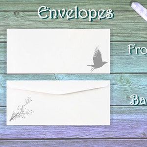 Purple Raven Stationery Set Crow Writing Paper Raven Envelope Forest Stationery Goth Writing Raven Letter Paper Black Bird Pages image 3
