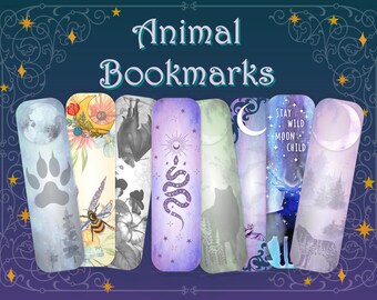 Animal Bookmarks | Wolf Bookmark | Bee Bookmark | Laminated Bookmarks