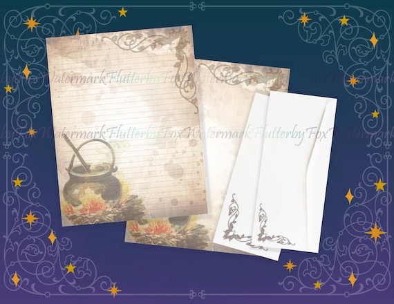 Cauldron Writing Paper | Cauldron Stationery | Witch Brew Page | Junk Journal Paper | Letter Writing | Halloween Pages | Cooking Page