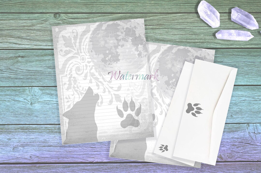 Howling Wolf Stationery Wolf Writing Paper Wolves Pages Junk Journal