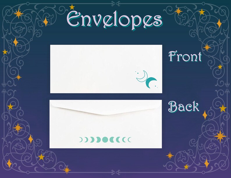 Green Triple Moon Writing Paper Set | Moon Stationery | Green Moon ...