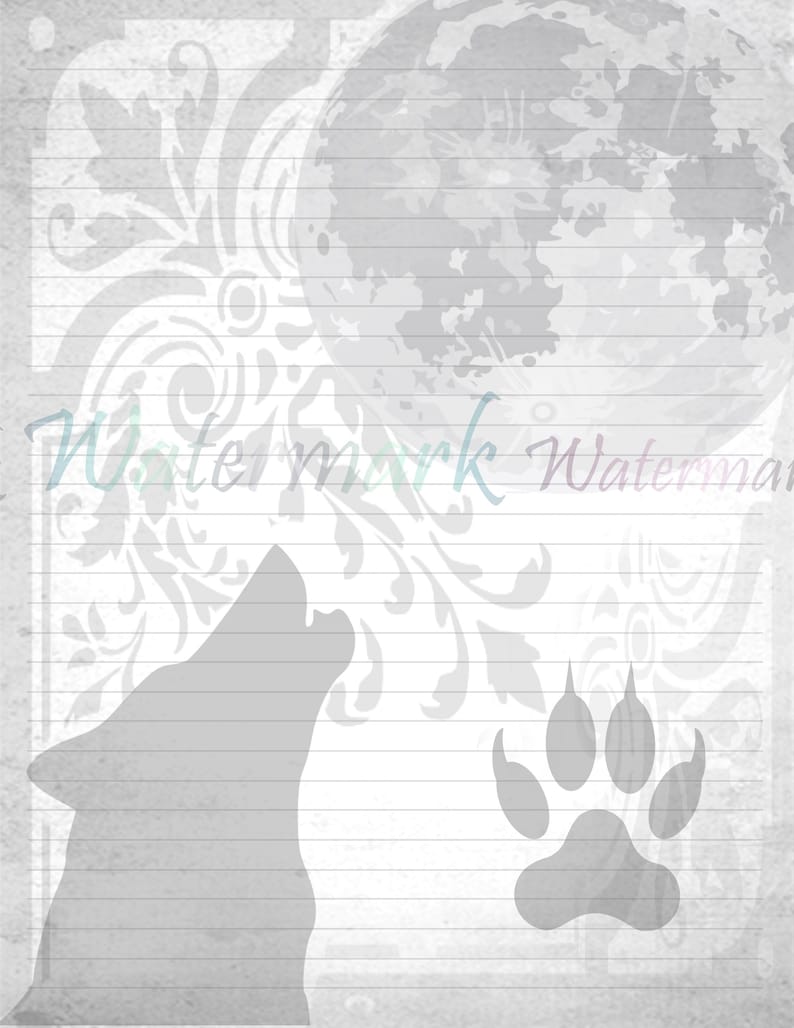 Howling Wolf Stationery Wolf Writing Paper Wolves Pages Etsy