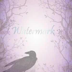 Purple Raven Stationery Set Crow Writing Paper Raven Envelope Forest Stationery Goth Writing Raven Letter Paper Black Bird Pages image 5