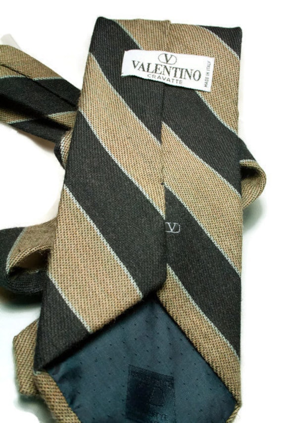 Valentino Cravatte Wool & Silk Striped Tie - image 2