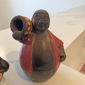 VINTAGE: 8 Authentic PERUVIAN Handmade Clay Pottery Man