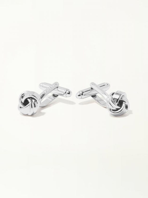 NEW Alain Figaret Paris Silver Knot Shape Cufflin… - image 1