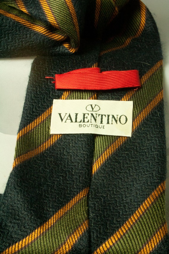 Valentino BOUTIQUE Cashmere & Silk Striped Tie - image 2