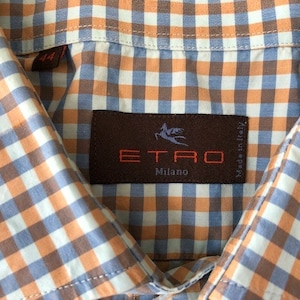 ETRO Men's Long Sleeve Dress Shirt in Trendy Check Pattern