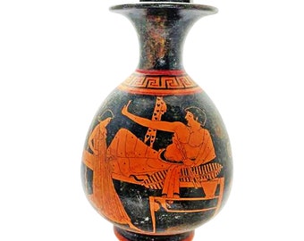 Greek Fine Master Pottery Native Athenian Vase | Hand Painted Art | 450 BC Replica