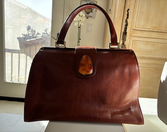 Handbag - Brown Leather Hand Made by Jemma