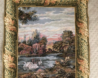 Vintage French Tapestry 35" Wall Hanging