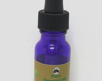 Zelda's Essential Oils Peppermint Eucalyptus in Cobalt Blue Bottle with Glass Dropper 1/2oz