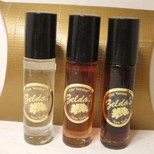 Zelda&#39;s 1/3oz Roll-On Perfume Oils – Egyptian Musk, Dragon&#39;s Blood, Patchouli 50 More – Gift Box Included