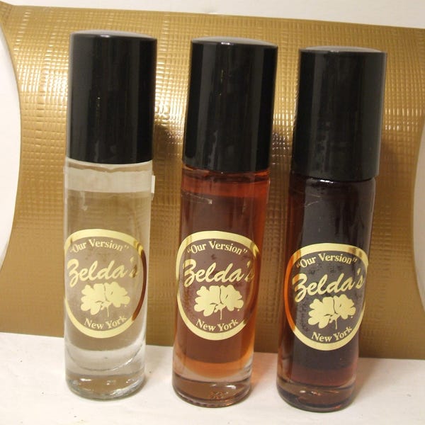 Zelda&#39;s 1/3oz Roll-On Perfume Oils – Egyptian Musk, Dragon&#39;s Blood, Patchouli 50 More – Gift Box Included