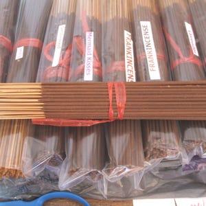Zelda's Incense labeled and bagged for you to separate a few at a time as seen a bundle out of the package to see the texture