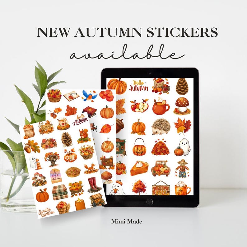 Cozy Autumn Printable Stickers image 1