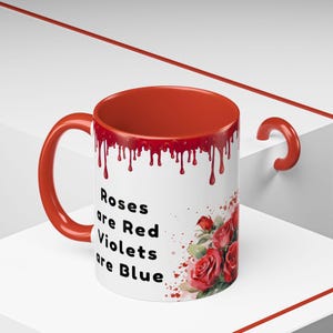 True Crime Junkie Mug, Murder Documentary Lover Gift, Murder Mystery Cup, Red Roses