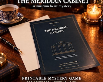 The Meridian Cabinet - Printable Museum Heist Mystery Game, 8 Puzzles, PDF Download