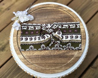 Women’s floral headband, flower headband,black floral headband,boho headband,adult headband,topknot headband,wide twist headband