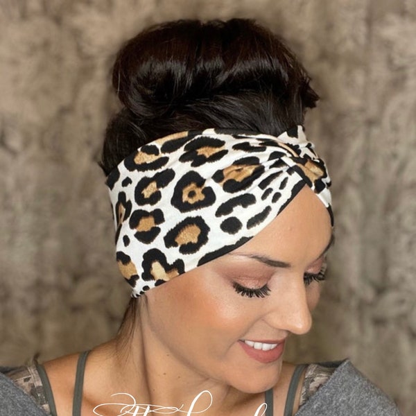 Leopard Mask on Headband Transparent Black Lace