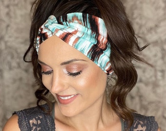 Adult striped twisted headband, turban headband,yoga headband,boho headband,adult headband, head wrap,twist headband