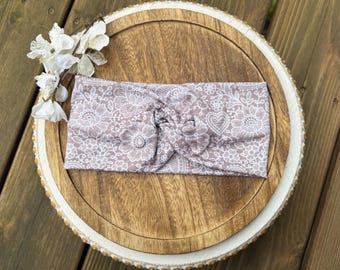 Fascia per capelli intrecciata in pizzo, turbante boho, fascia per capelli da infermiera con bottoni