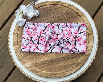 Fascia per capelli con motivo a fiori di ciliegio, stile boho floreale