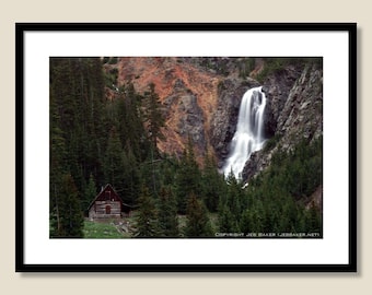 Waterfall and Cabin