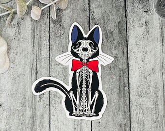 Jiji Skeleton Black Cat Sticker | Kiki's Delivery Service
