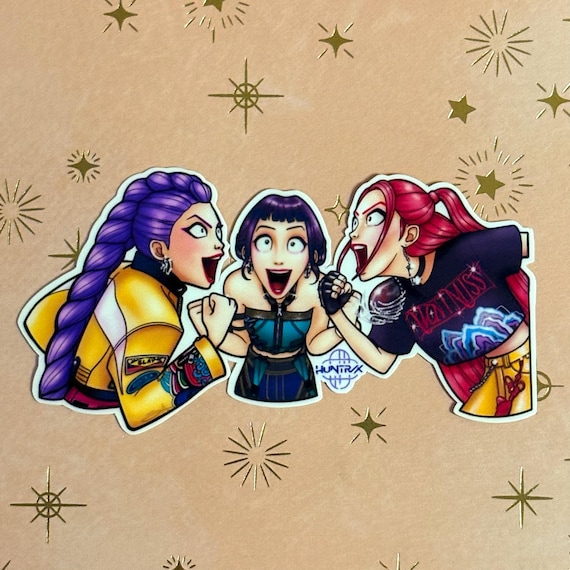 Huntrix "For the fans!" Sticker | KPop Demon Hunters | Rumi, Zoey, Mira Sticker | Funny Anime | K-Pop | Huntrix Sticker