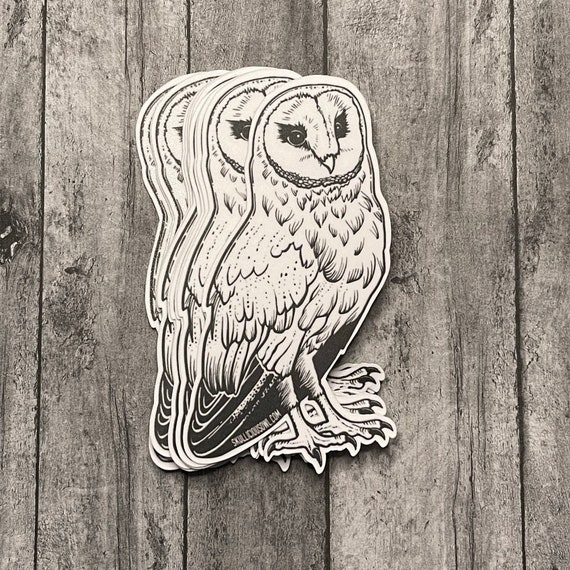 Barn Owl Sticker | Owl Vinyl Sticker | Owl Tattoo Art Sticker | Owl Sticker | Owl Decal