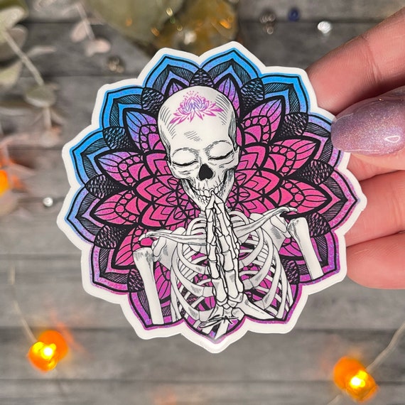 Yoga Skeleton | Zen Skeleton | Yoga Sticker | Namaste Sticker | Yoga Decal | Skeleton Decal | Namaste