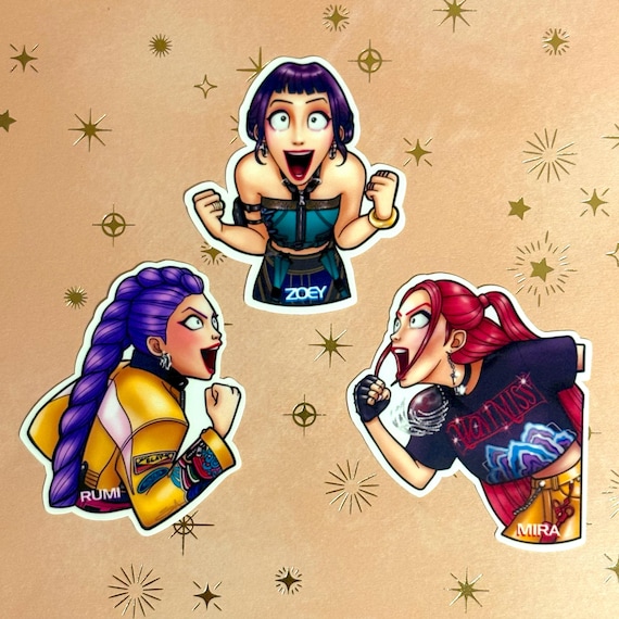 Huntrix "For the Fans!" Stickers | KPop Demon Hunters | Rumi, Zoey, Mira Sticker | Funny Anime | K-Pop | Huntrix "For the Fans!" Stickers
