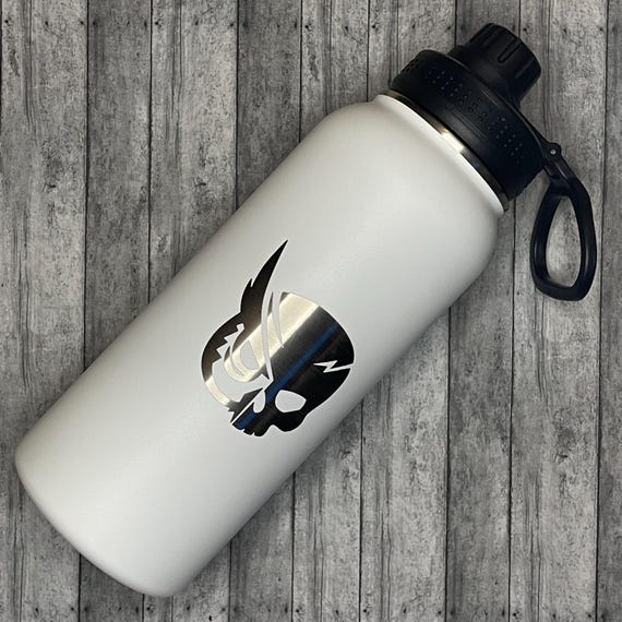 Skullicious Waterbottle 35oz | Stainless Steel | White Water Bottle | Skullicious Engraved Waterbottle