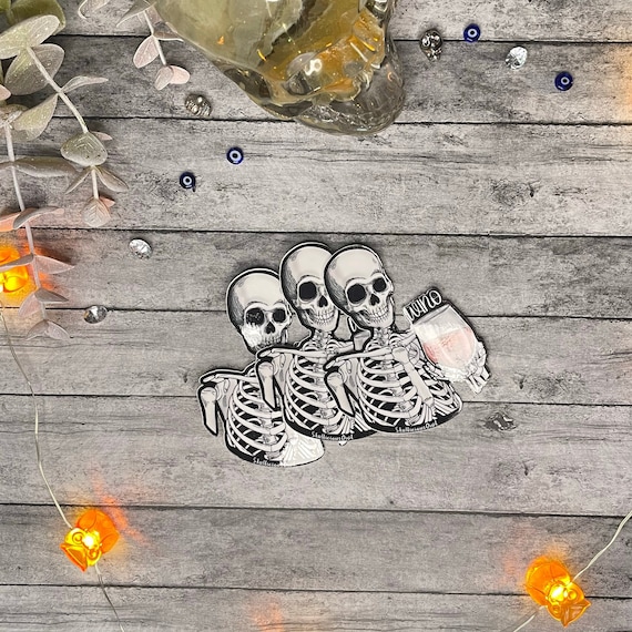Wino Skeleton Sticker | Wine Sticker | Funny Skeleton | Vinyl Wine Sticker | Wine Lover | Red Wine Skelly Sticker