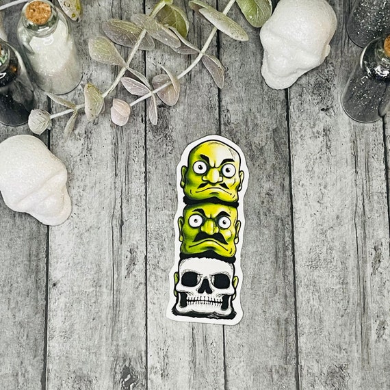 Kashira Heads Sticker | Skullicious Kashira Heads Sticker | Japanese Demon Heads Sticker