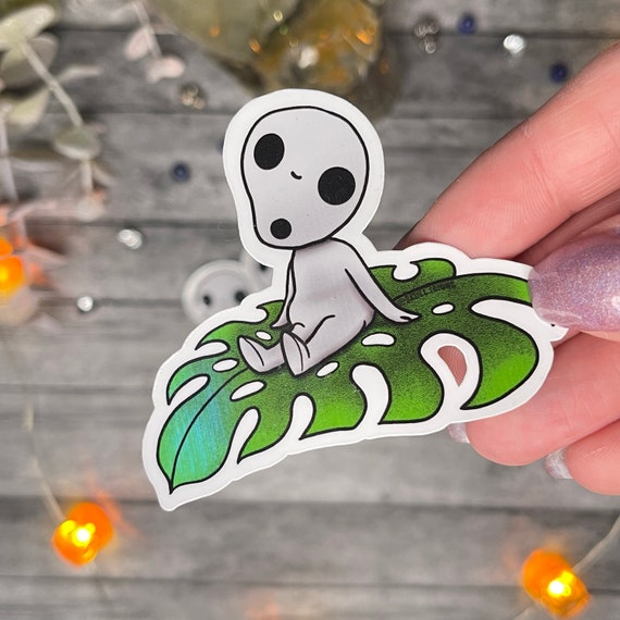 Monstera Leaf Spirit Sticker | Forest Leaf Sticker | Anime Spirit Sticker | Monstera Leaf Sticker