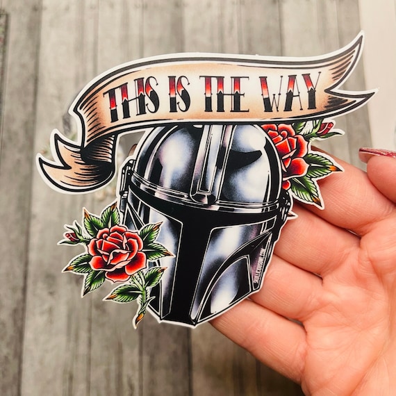 This is the Way Sticker | The Mandalorian Sticker | Mando Decal | Tattoo Flash Art Sticker