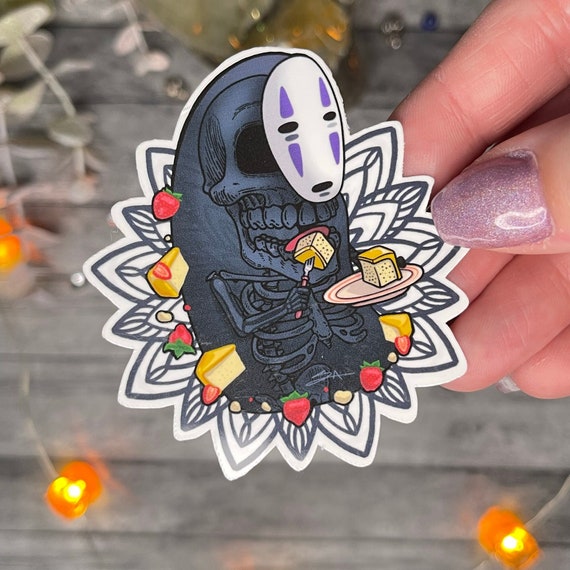 NoFace Skelly Cake Sticker | NF Sticker | Strawberry Cheesecake Anime Sticker | Skullicious NF | Mandala Sticker