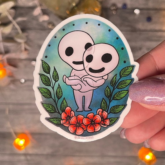 Floral Spirit Couple Sticker | Forest Sprites Sticker | Anime Spirits Sticker | Forest Spirit Couple Sticker