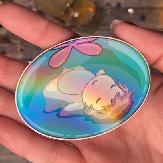 Goldfish Princess Bubble Sticker | Holographic Goldfish Princess Sticker | Underwater Bubble Sticker