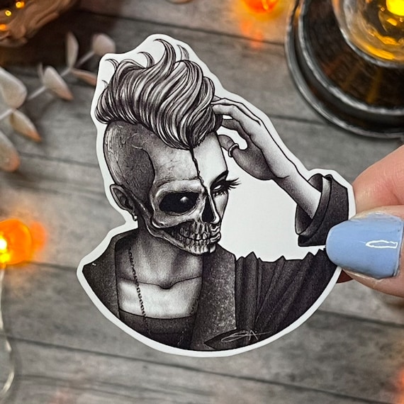 Edge of Beauty Sticker | Undercut Sticker | Skull Sticker | Undercut Girls Sticker | Punk Rocker | Short Hair Love Sticker