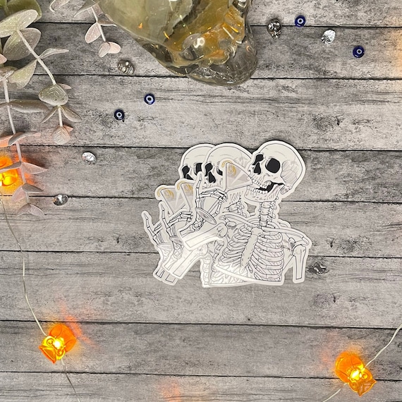 Vodka Twist Skull Sticker | Vinyl Sticker | Funny Halloween Sticker | Martini sticker | Martini Skeleton Decal