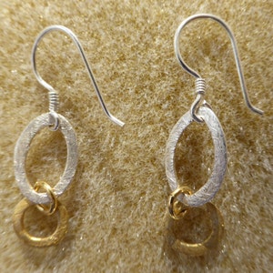 Silver and Gold Delicate Dangle Earrings